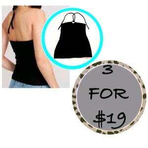 3/$19 Banana Republic black half shelf tank top blouse